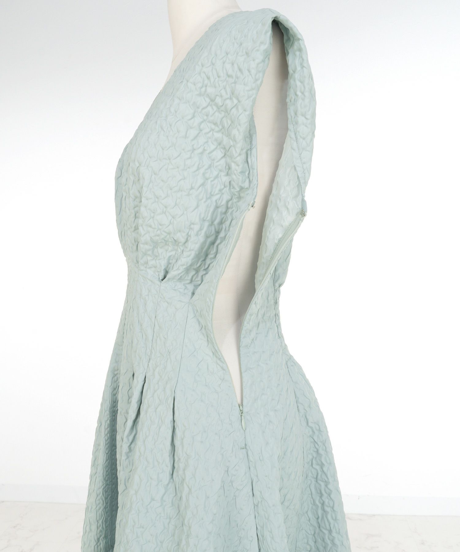 ワンピースレディース春夏秋ピンクロングマキシノースリーブ上品かわいいきれいめオフィスフィット&フレアジョイントスペース