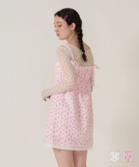 ワンピース/レース/花柄/ピンク