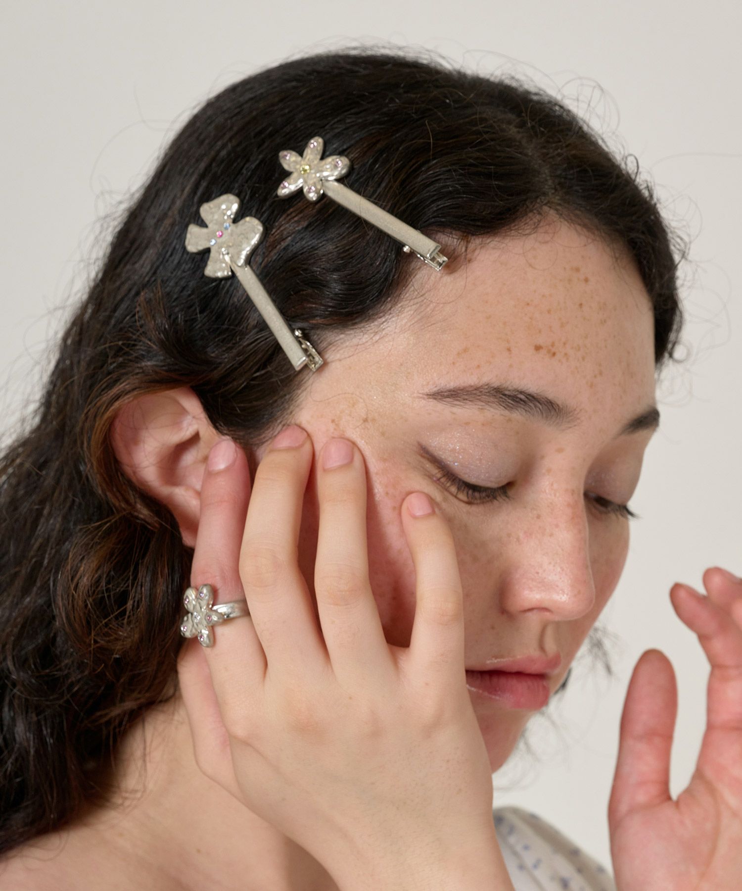 リング/シルバー/アクセサリー/フラワー