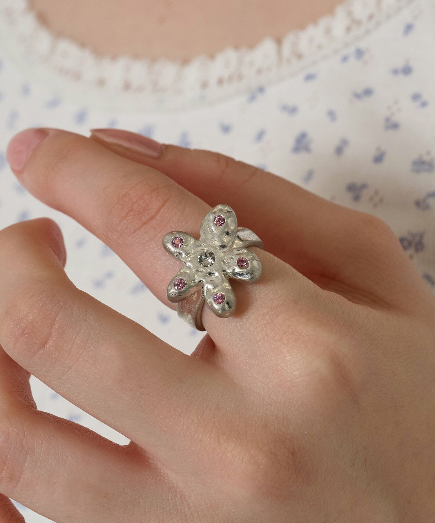 リング/シルバー/アクセサリー/フラワー