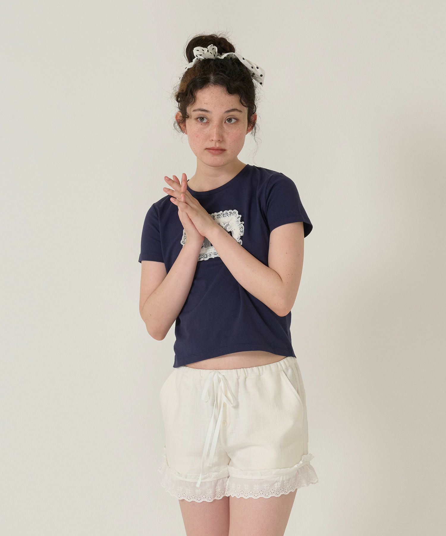 ショートパンツ/パンツ/レース/ホワイト