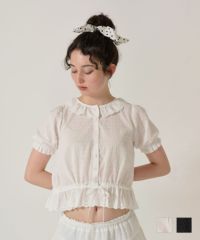 ブラウス/半袖/トップス/ホワイト
