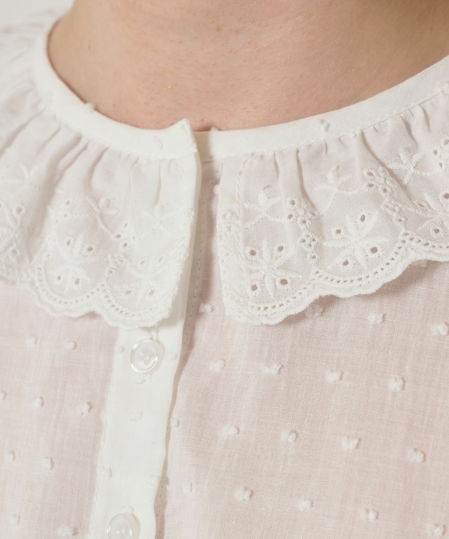 ブラウス/半袖/トップス/ホワイト