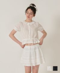 レース/スカート/ミニスカート/ホワイト