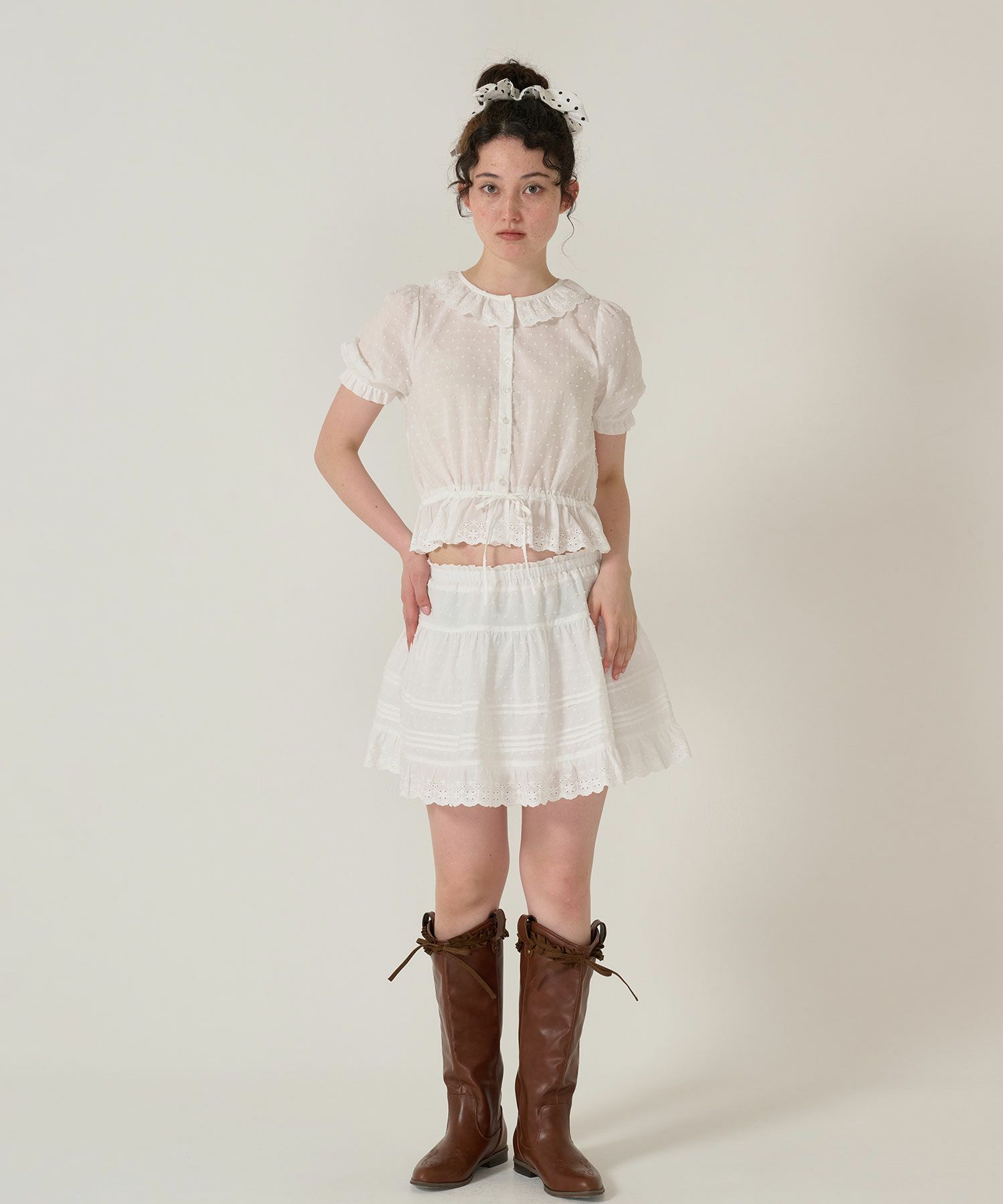 レース/スカート/ミニスカート/ホワイト