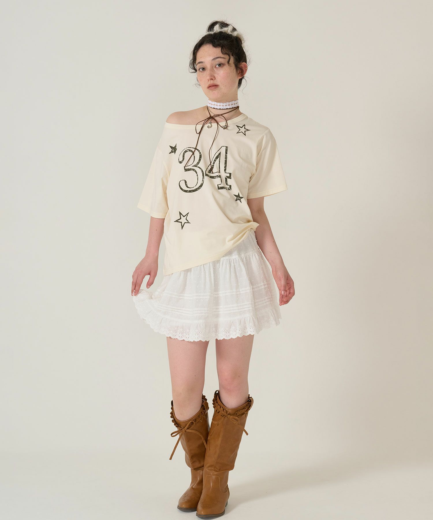 レース/スカート/ミニスカート/ホワイト