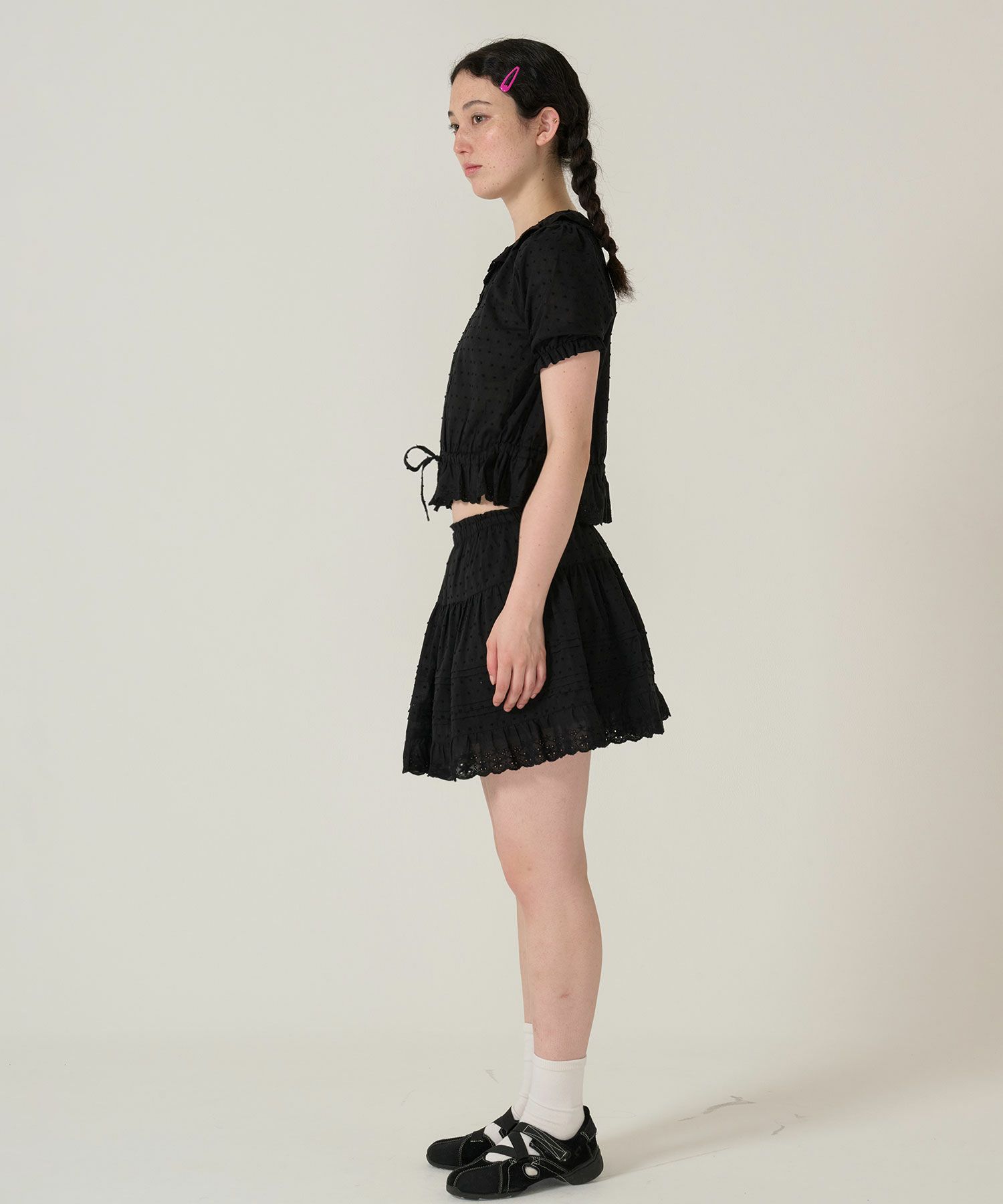 レース/スカート/ミニスカート/ブラック