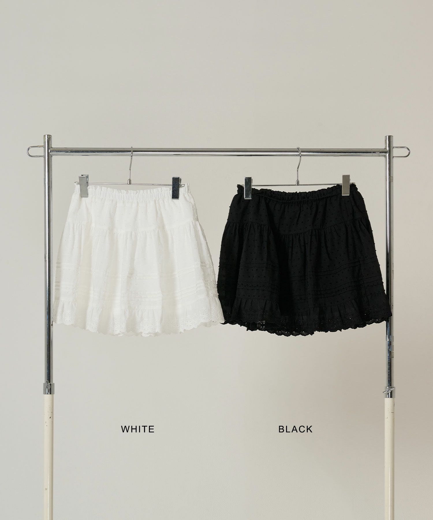レース/スカート/ミニスカート/ホワイト/ブラック