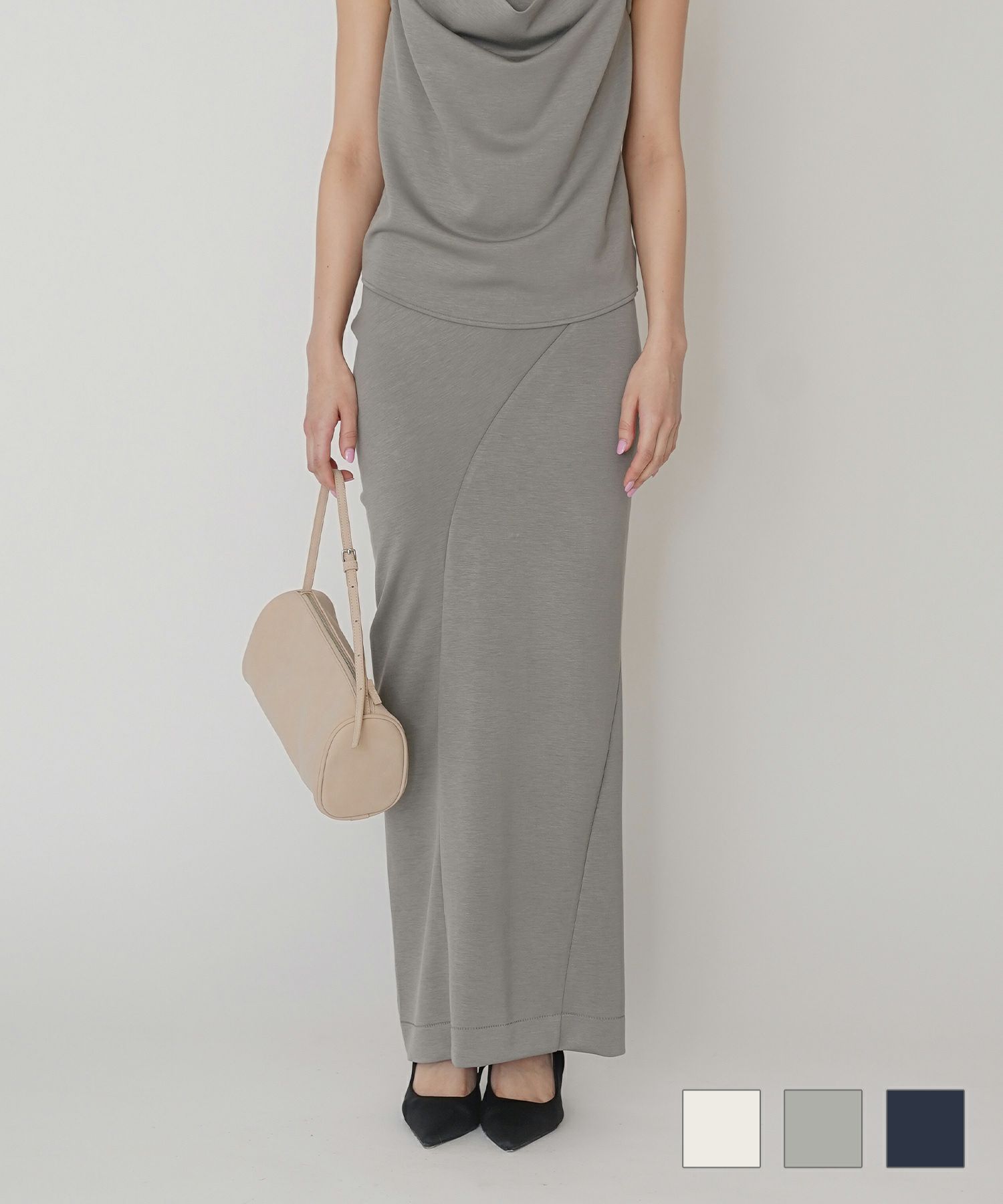 マルチ ウェイ ドレープ スカート （ セットアップ可 ） KINO THE KEI