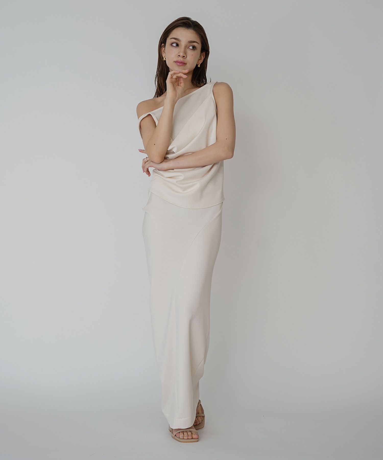 マルチ ウェイ ドレープ スカート （ セットアップ可 ） KINO THE KEI