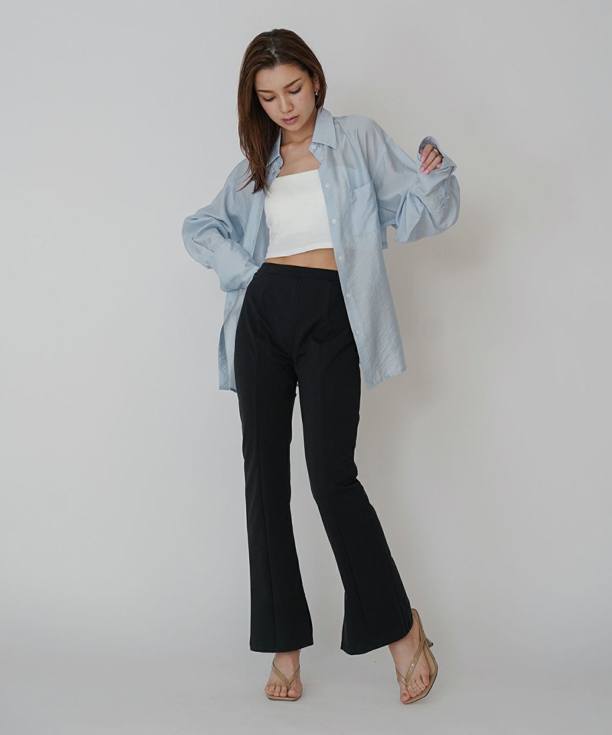 裾スリット レギンス パンツ KINO THE KEI