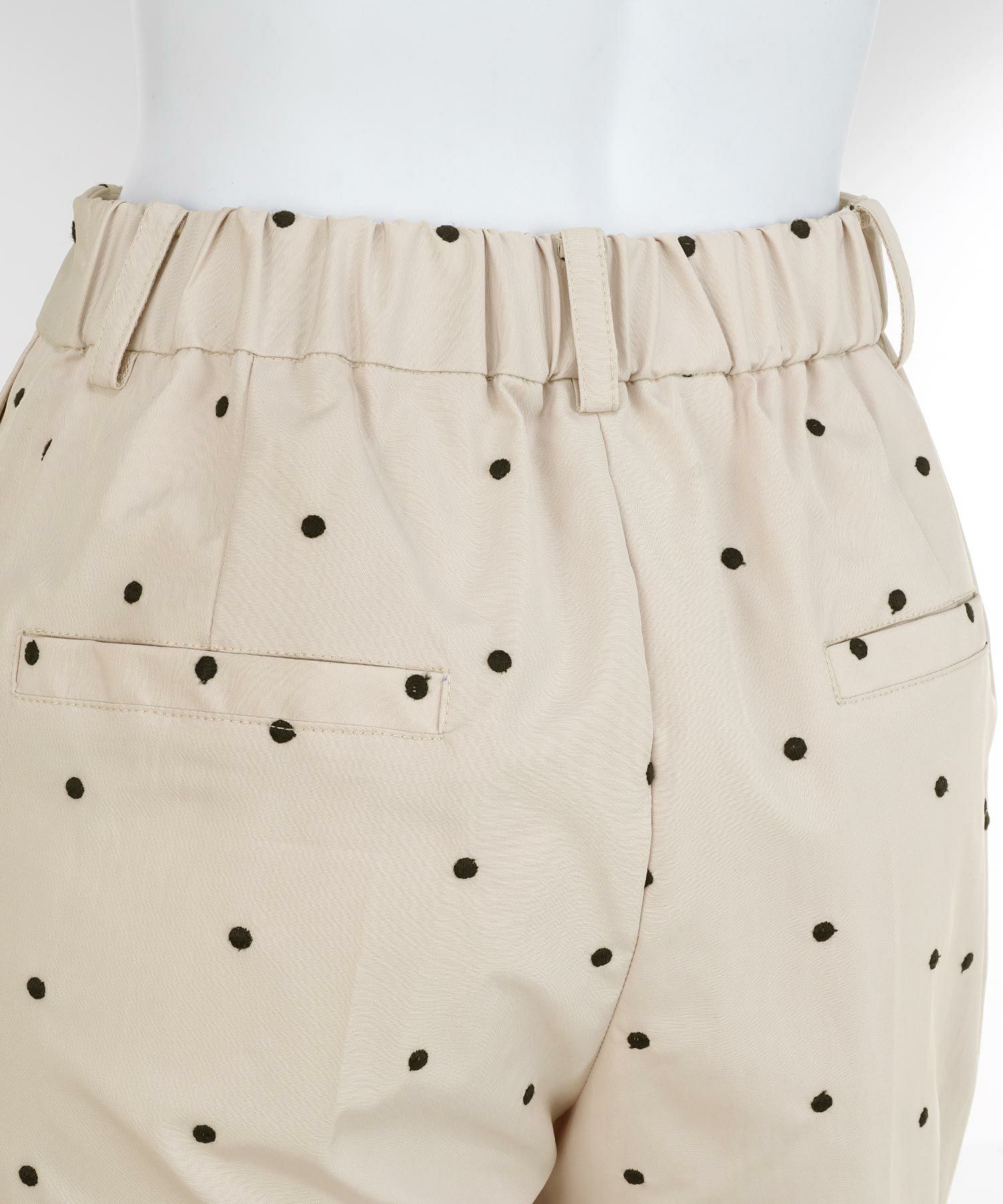 手洗い可セットアップ対応可水玉かわいい上品きれいめ大人カジュアルオフィスフォーマルフェミニン美脚ジョイントスペース