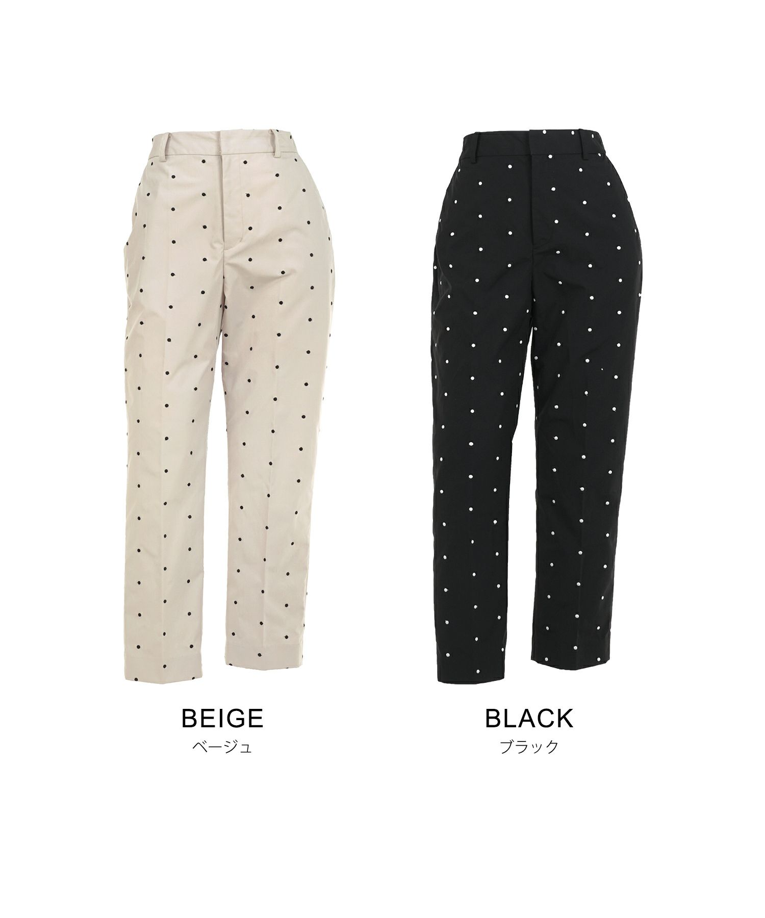 手洗い可セットアップ対応可水玉かわいい上品きれいめ大人カジュアルオフィスフォーマルフェミニン美脚ジョイントスペース