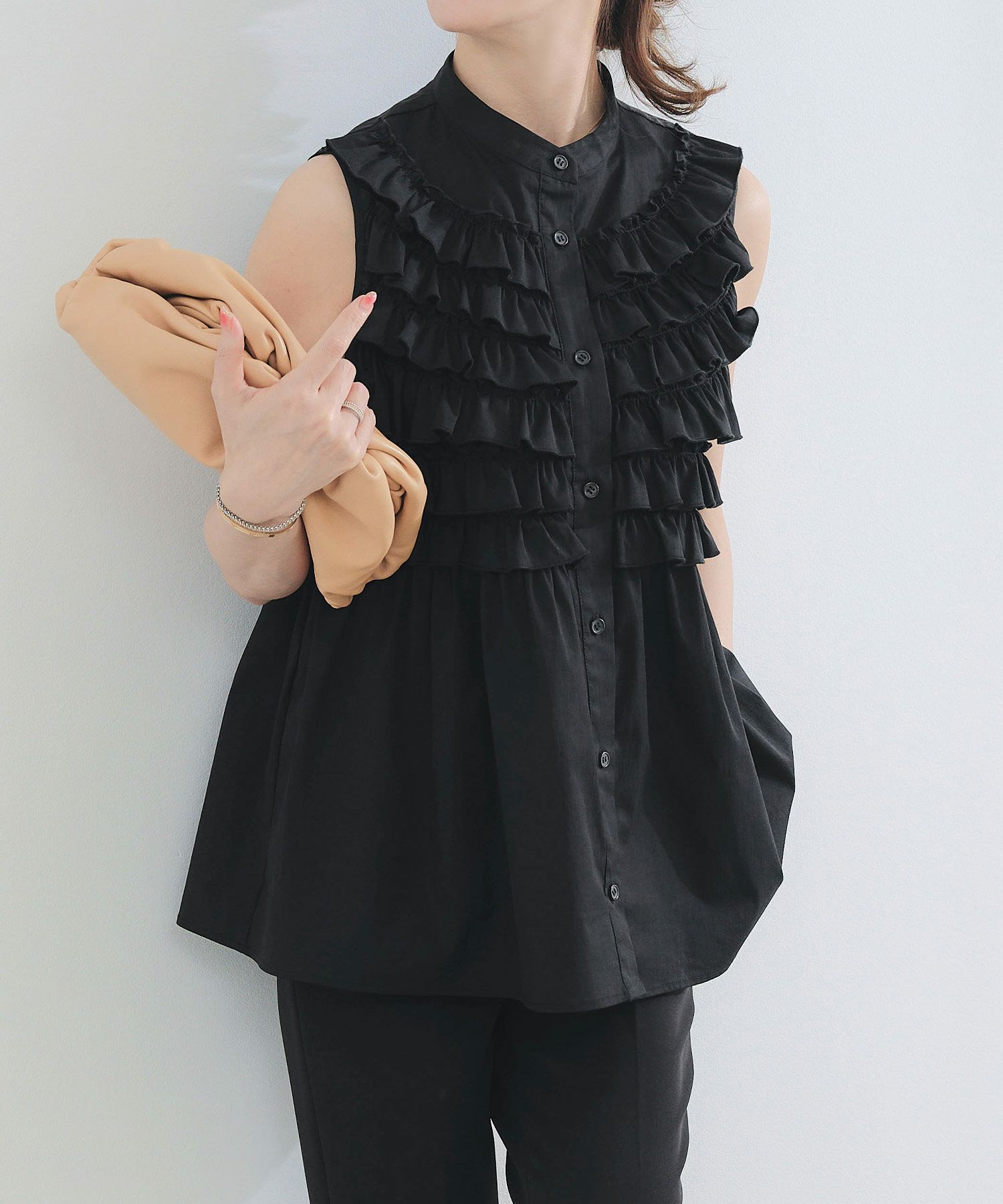 手洗い可ラウンドヘム上品きれいめエレガントフォーマルオフィスカジュアルフェミニン体型カバージョイントスペース