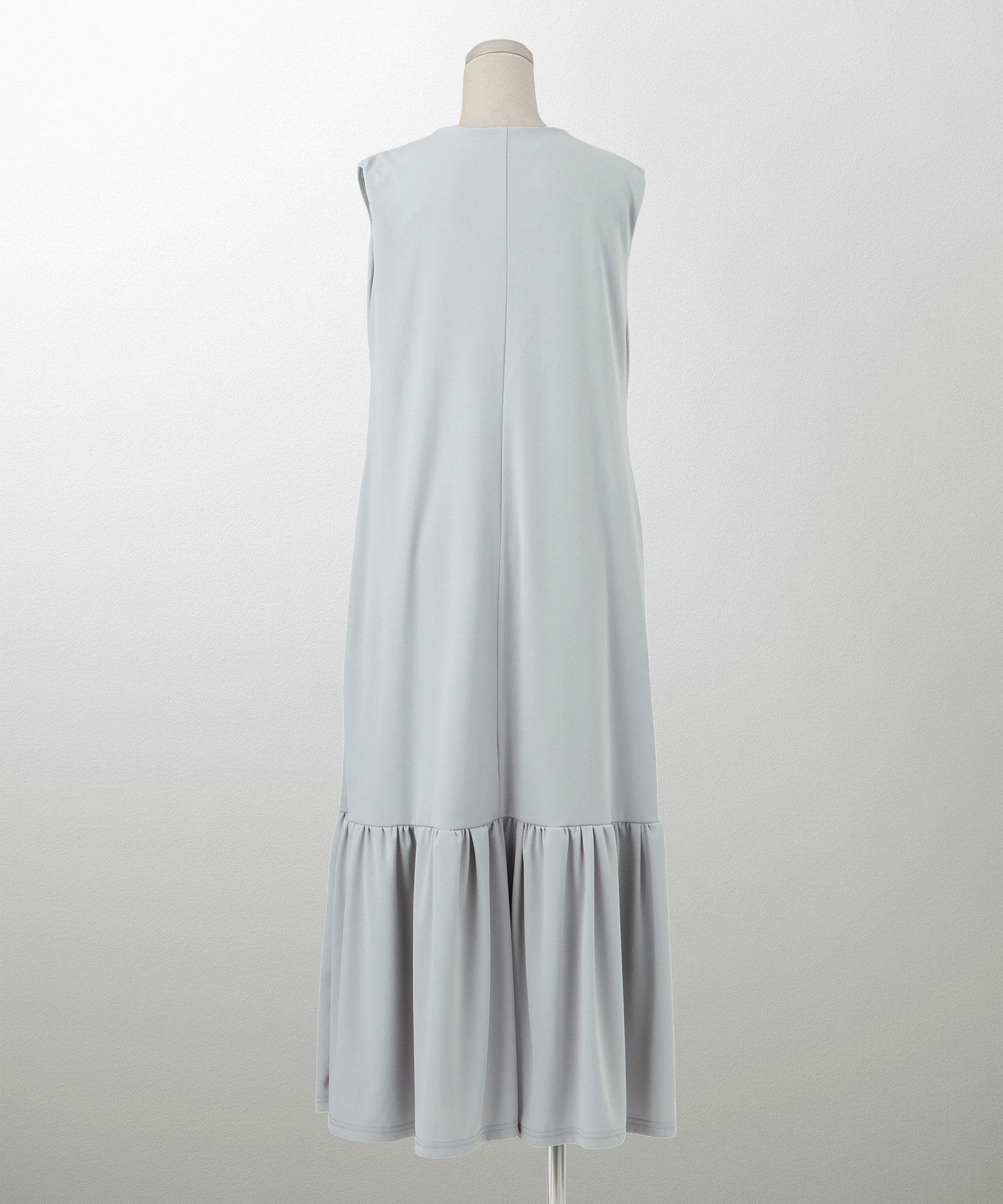 レディース マキシワンピース カップ付き インナー ノースリーブ ホワイト サックス ブラック S M