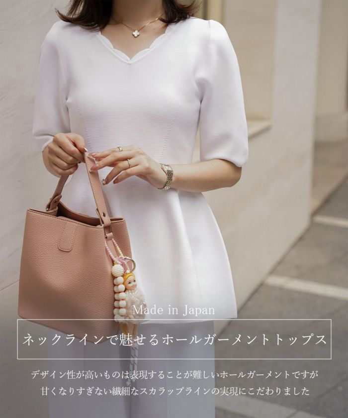 スカーフ地と春夏ニットのマダムカットソー