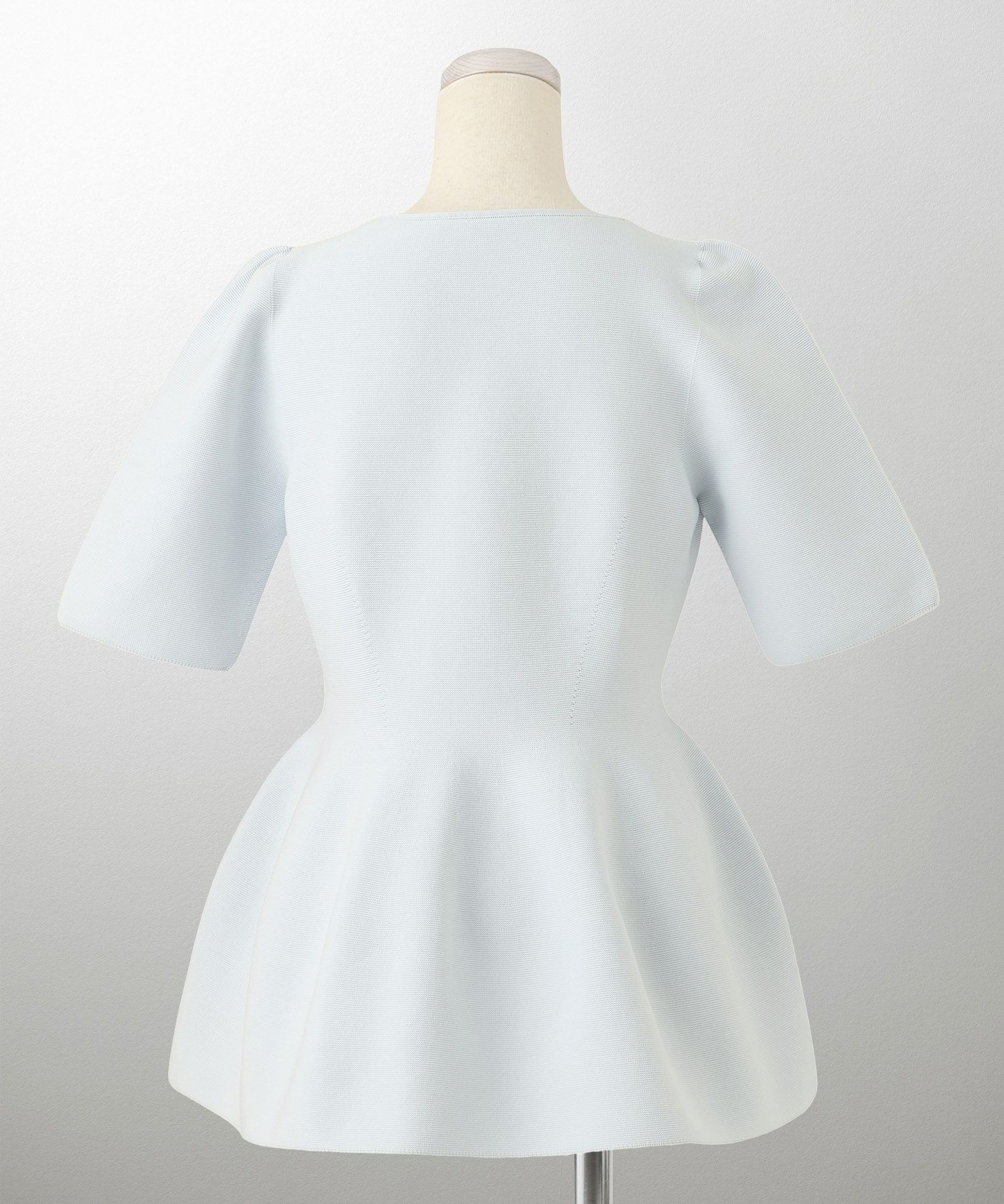 レディース ニットトップス  サマーニット スカラップ 半袖 きれいめ 上品 洗える ホワイト サックス ブラック S M