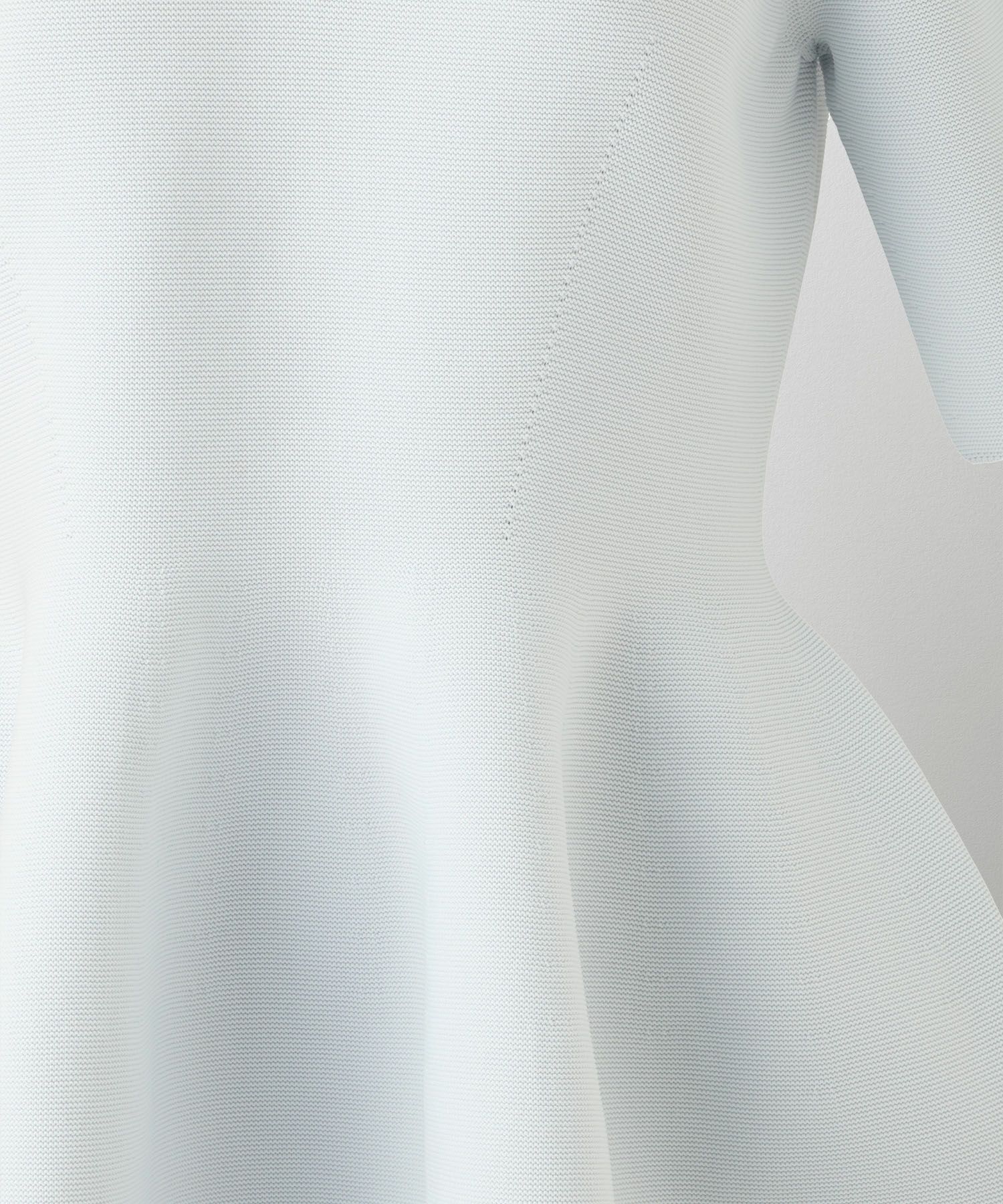 レディース ニットトップス  サマーニット スカラップ 半袖 きれいめ 上品 洗える ホワイト サックス ブラック S M