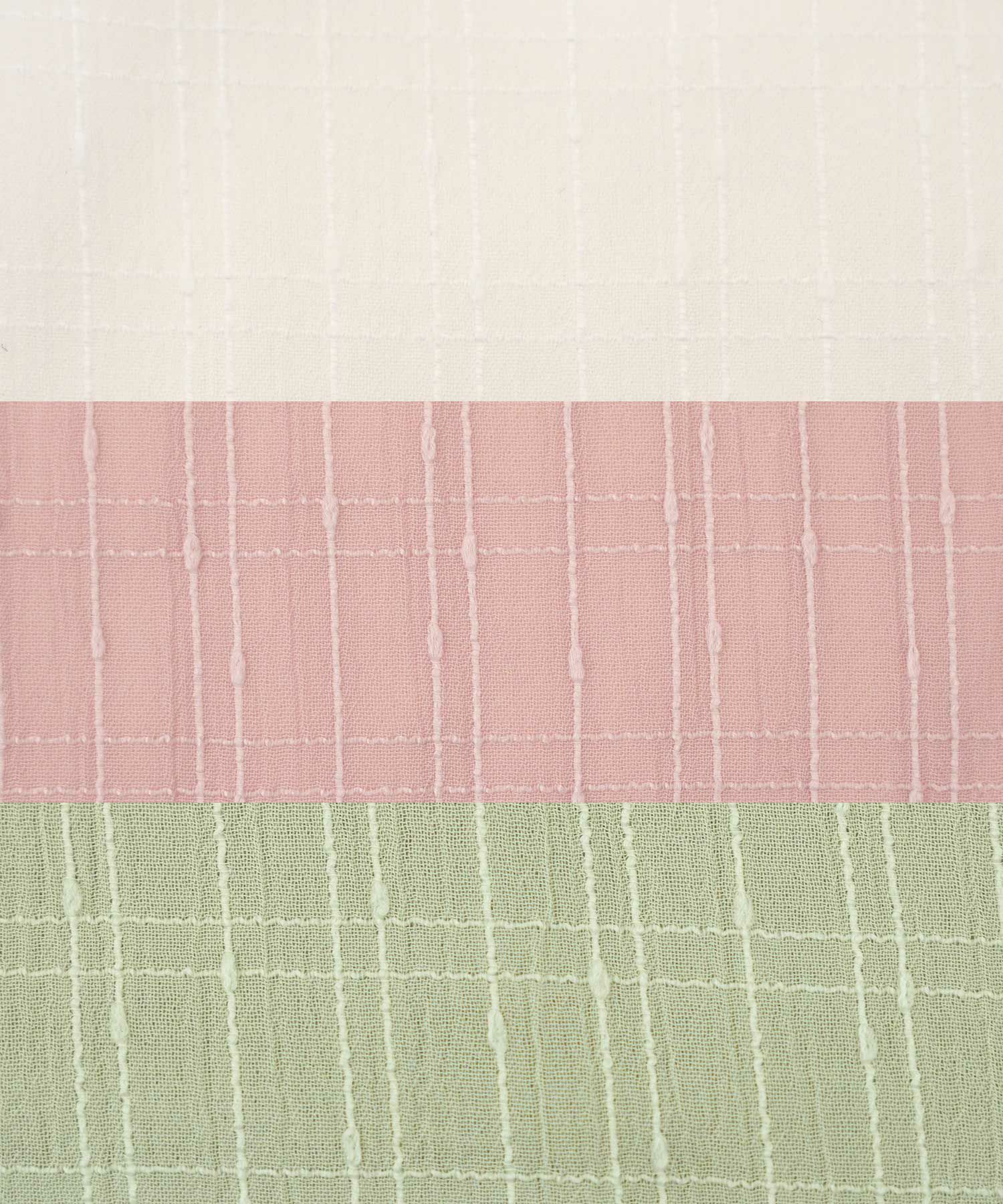 レディース/ブラウス/トップス/ショート丈/コンパクト丈/フリル/ストライプ柄/半シアー/透け感/清涼感/ホワイト/ピンク/ミント/春/夏/旅行/バタフライスリーブ/半袖/ハイウエスト/チェック柄