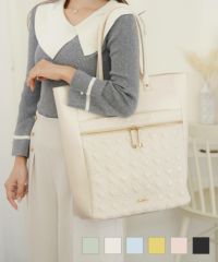 オリジナルハートキルティングお仕事&推しごとBIGトートバッグlerevevanillerストロベリーミルク/ブラック