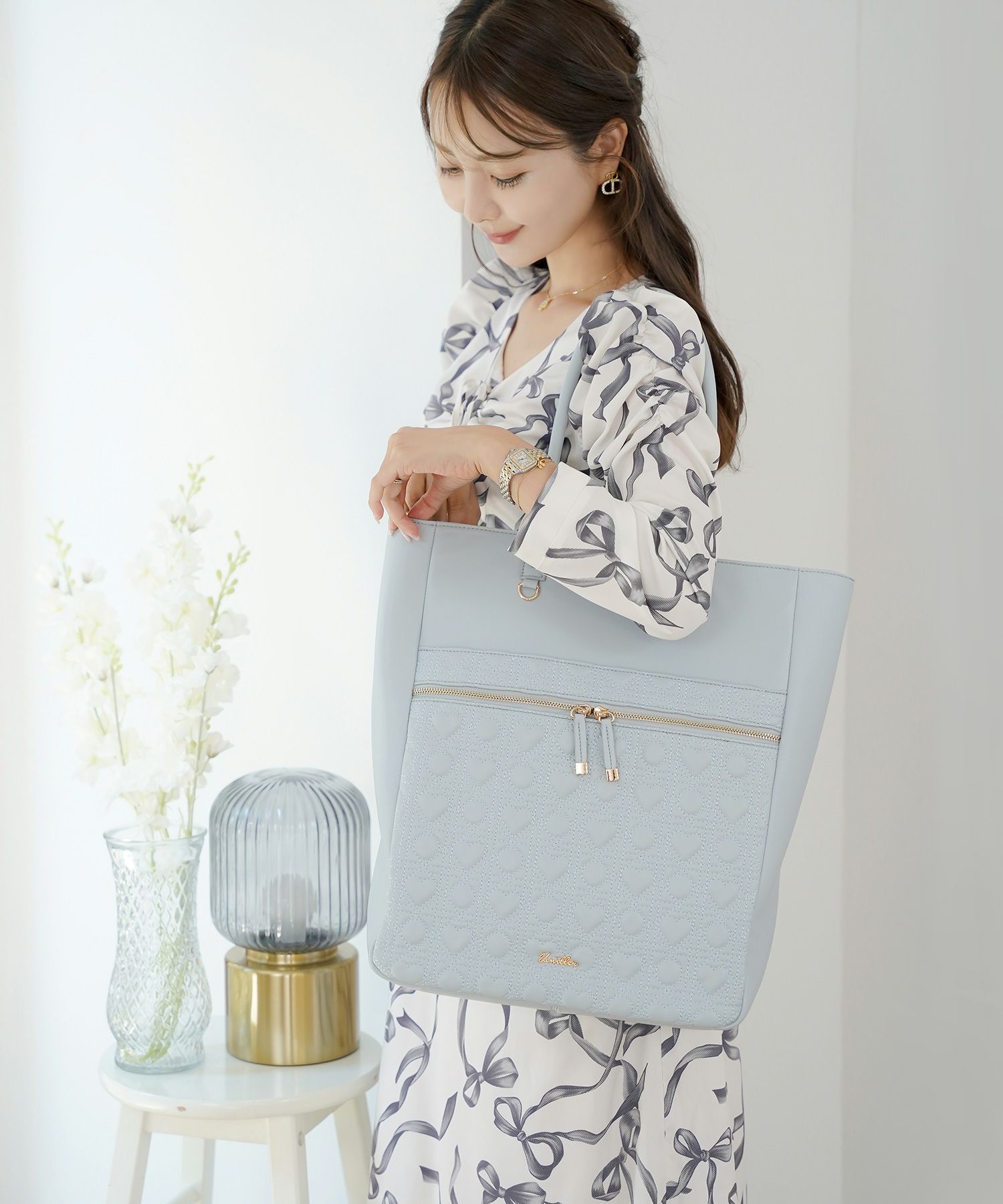 レディース/ビジネスバッグ/A4/軽量/大容量/通勤/バッグ/pc/キャリーオン/トートバッグ/20代/30代/40代/ギフト/td/母の日/春/夏/秋/冬/ハートキルティング/可愛い/推し活/お仕事/ビジネスバッグ/旅行/ハンドル/肩掛け