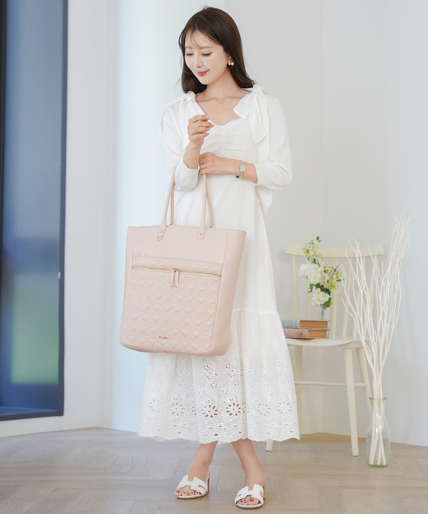 レディース/ビジネスバッグ/A4/軽量/大容量/通勤/バッグ/pc/キャリーオン/トートバッグ/20代/30代/40代/ギフト/td/母の日/春/夏/秋/冬/ハートキルティング/可愛い/推し活/お仕事/ビジネスバッグ/旅行/ハンドル/肩掛け