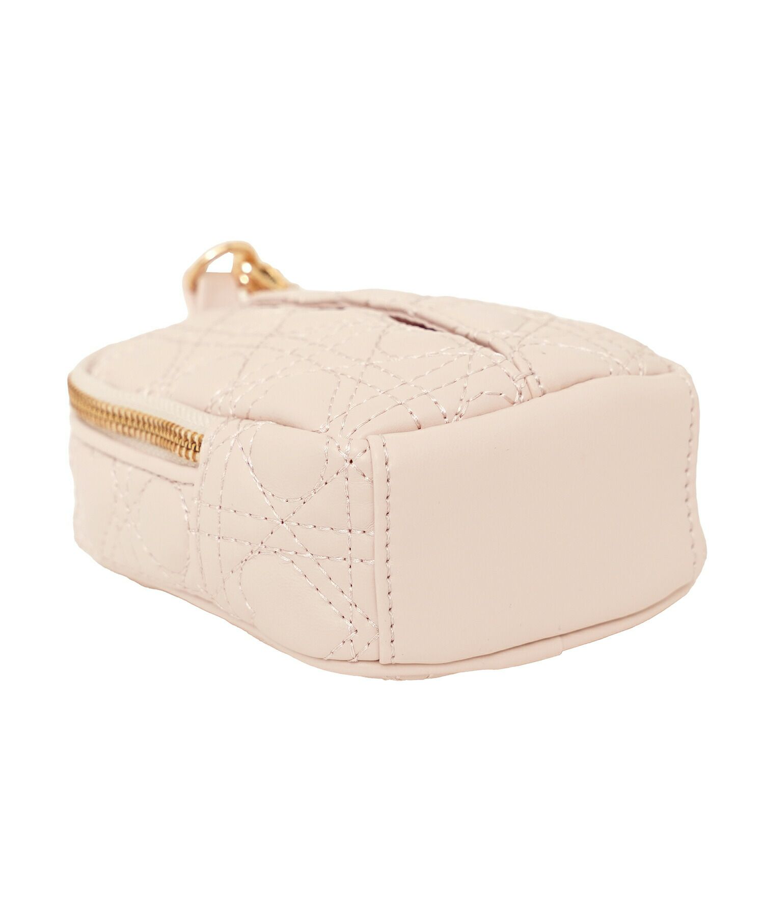 レディース/小物/ポーチ/グッズ/ケース/ティッシュ/ティッシュポケット/ミニ/小さい/ハートキルティング/人気/ヒット/シリーズ/ゴムバンド/ファスナー/吊り下げ/引っ掛け/ストロベリーミルク/ブラック/ピンク/エチケットポーチ/サニタリーポーチ