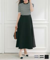 ニットドッキングフレアワンピースLiala×PG