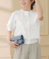 手洗い可ラウンドネック裾リブおしゃれフェミニン上品大人可愛いきれいめ大人カジュアルくるみ釦ジョイントスペース
