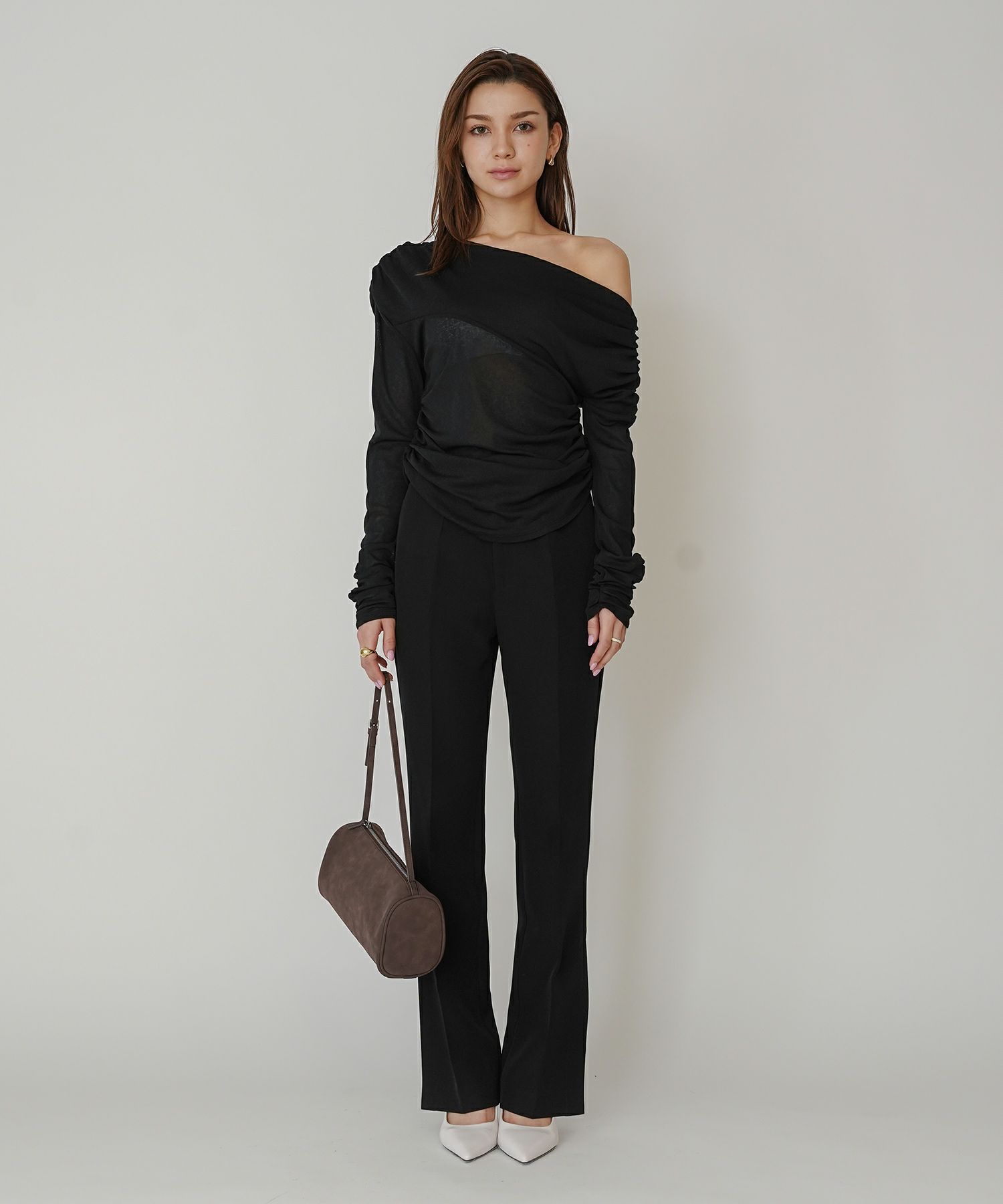 アシンメトリー ドレープ プルオーバー KINO THE KEI 全4色｜ktk521-0086【1】