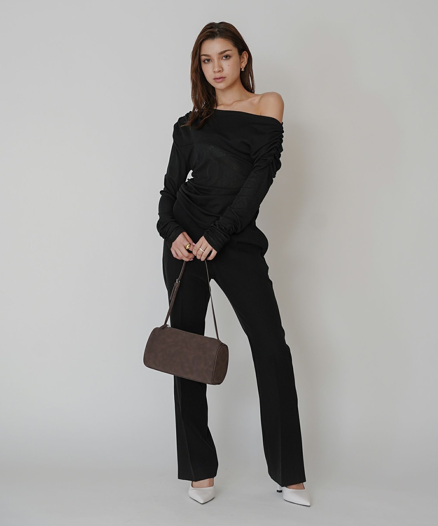 アシンメトリー ドレープ プルオーバー KINO THE KEI 全4色｜ktk521-0086【1】