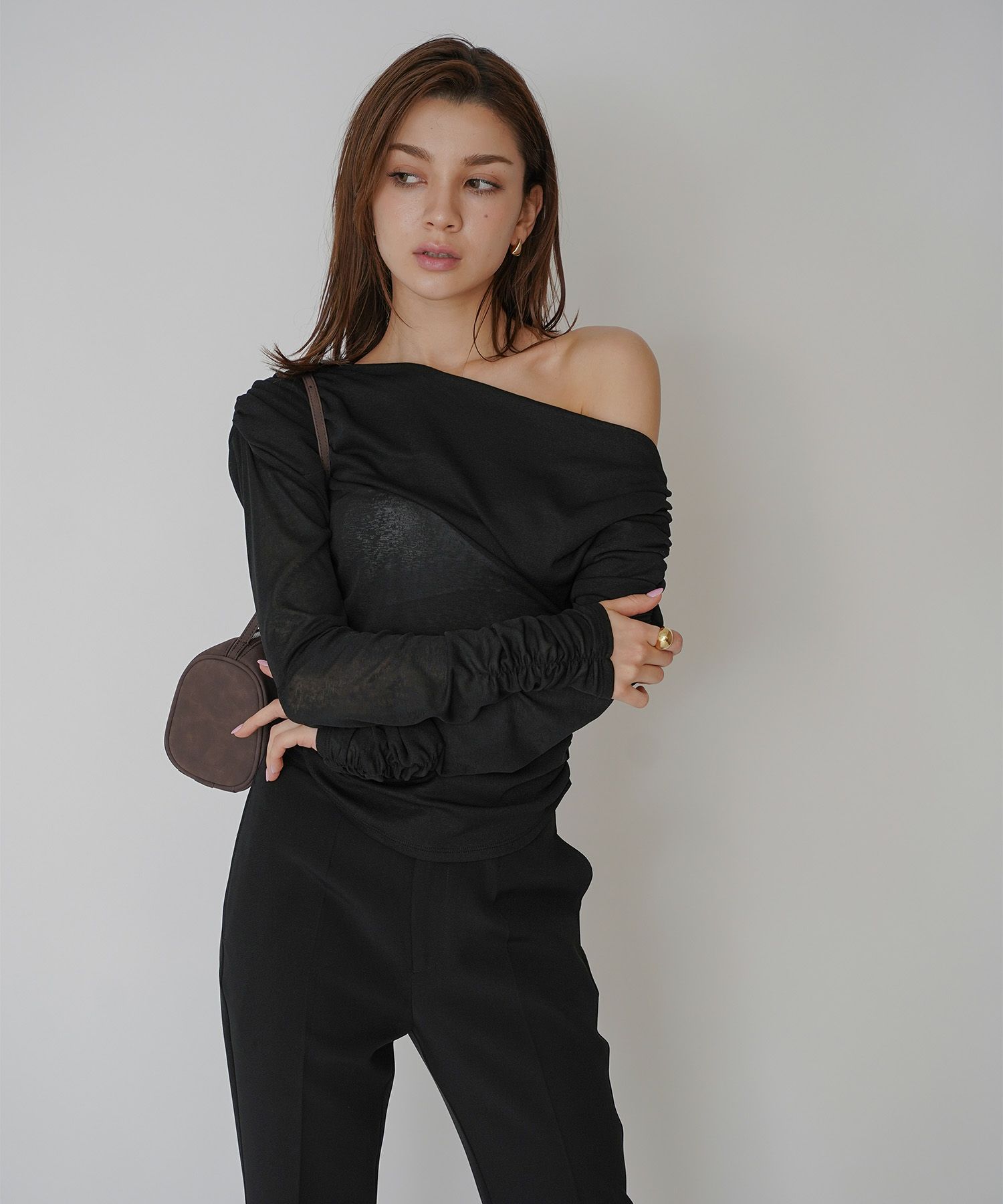 アシンメトリー ドレープ プルオーバー KINO THE KEI 全4色｜ktk521-0086【1】