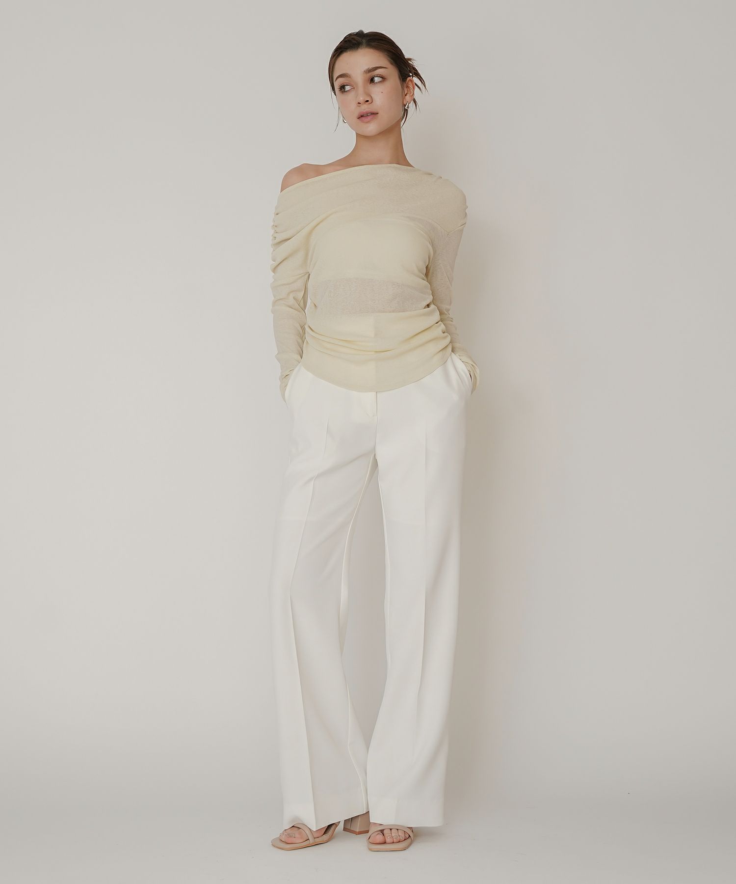 アシンメトリー ドレープ プルオーバー KINO THE KEI 全4色｜ktk521-0086【1】