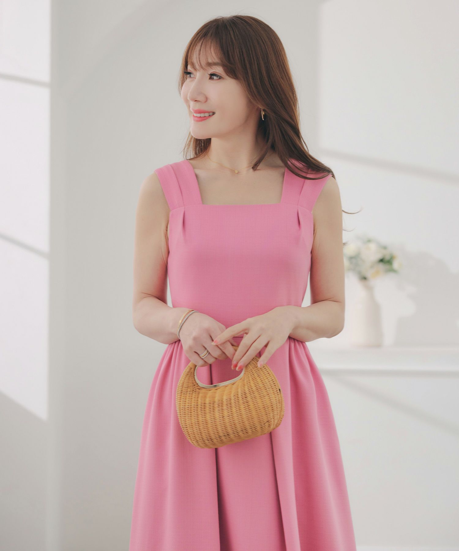 手洗い可ノースリーブフレアオケージョンセレモニーおしゃれフェミニン上品大人可愛いきれいめ夏ジョイントスペース