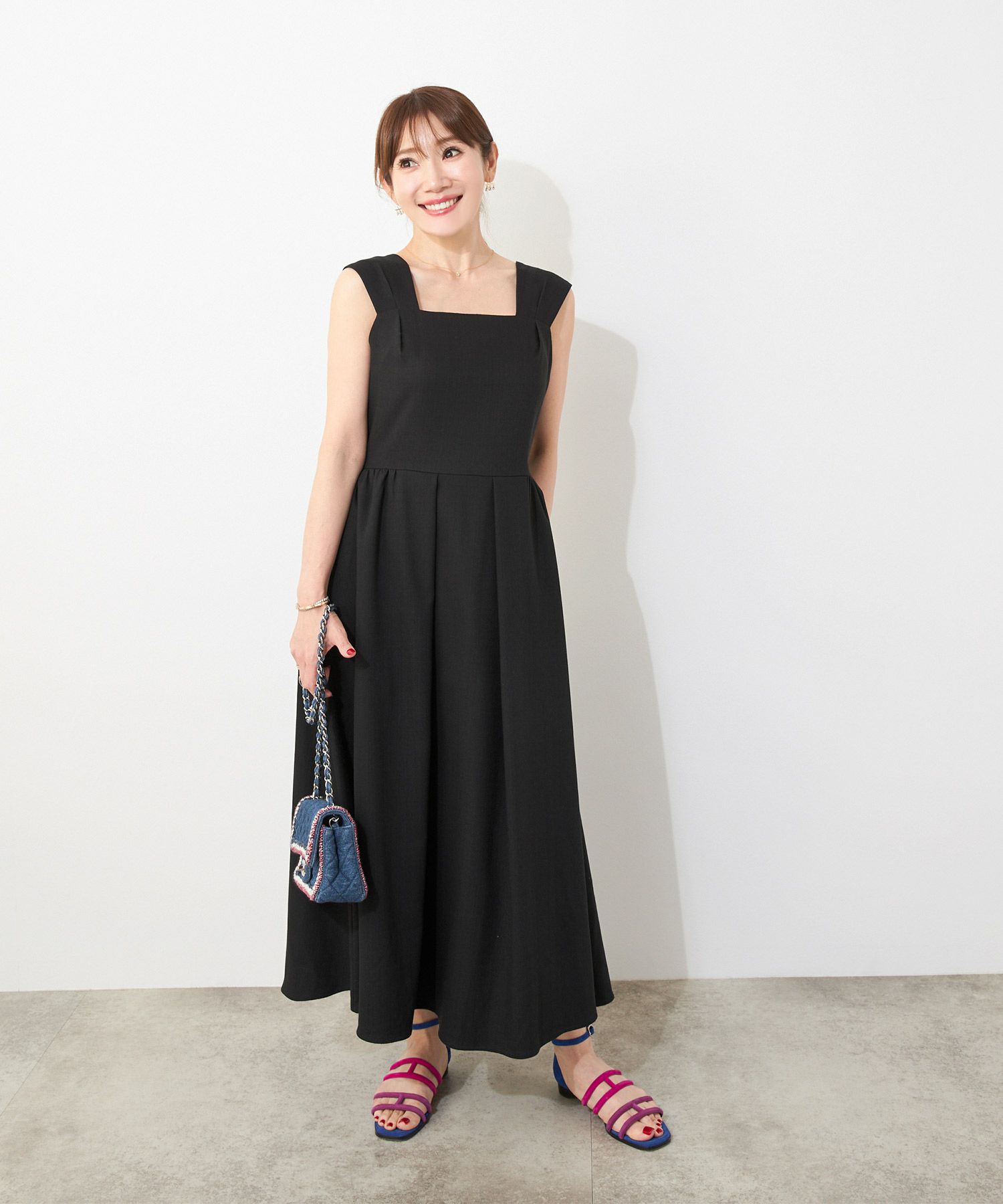 手洗い可ノースリーブフレアオケージョンセレモニーおしゃれフェミニン上品大人可愛いきれいめ夏ジョイントスペース