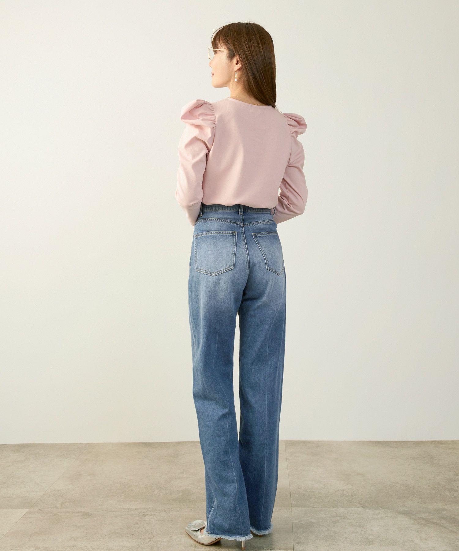 手洗い可かわいい上品きれいめ大人カジュアルセンタープレスフリンジオールシーズンロングシンプル美脚ジョイントスペース