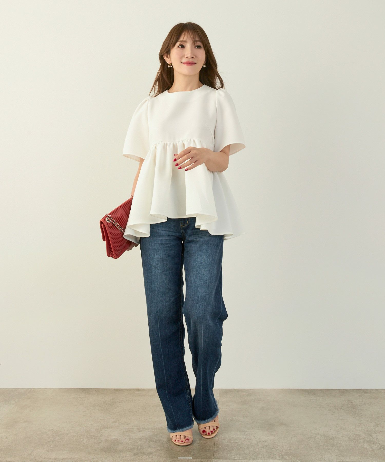 手洗い可かわいい上品きれいめ大人カジュアルセンタープレスフリンジオールシーズンロングシンプル美脚ジョイントスペース