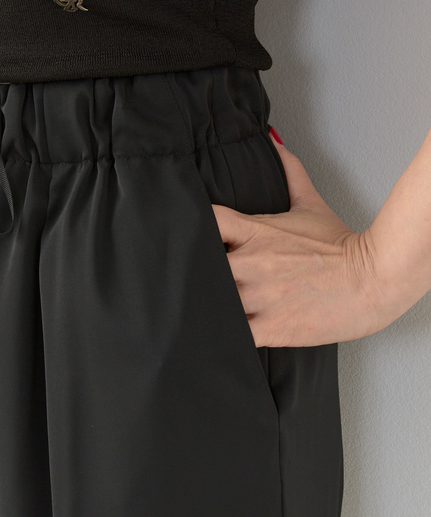 手洗い可かわいい上品きれいめ大人カジュアルオフィスフォーマルロング美脚ドロストジョイントスペース