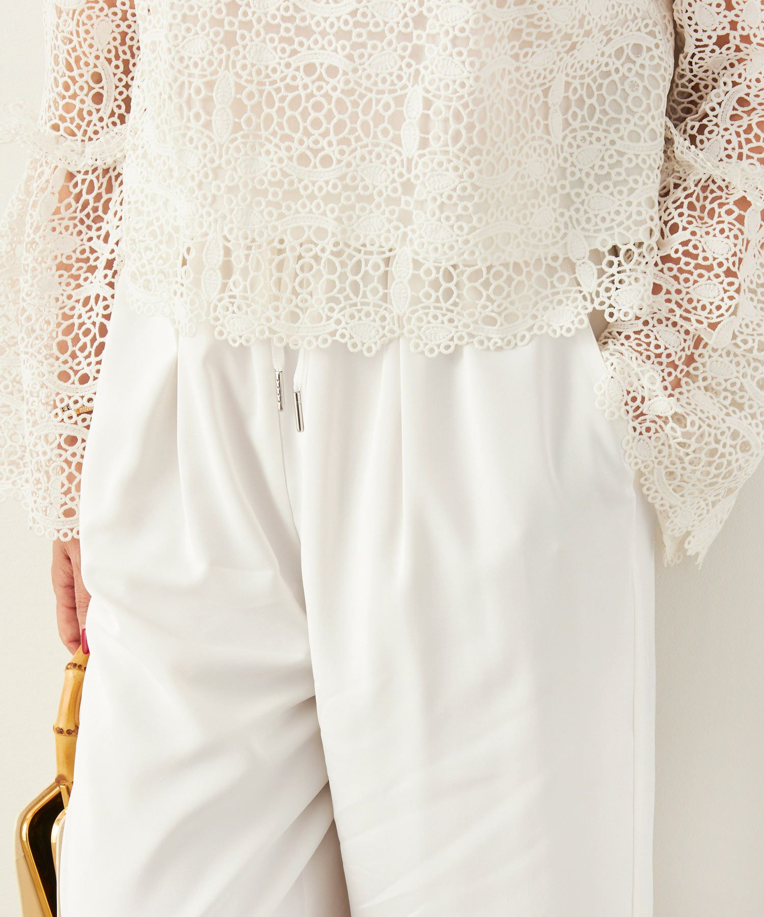 手洗い可かわいい上品きれいめ大人カジュアルオフィスフォーマルロング美脚ドロストジョイントスペース