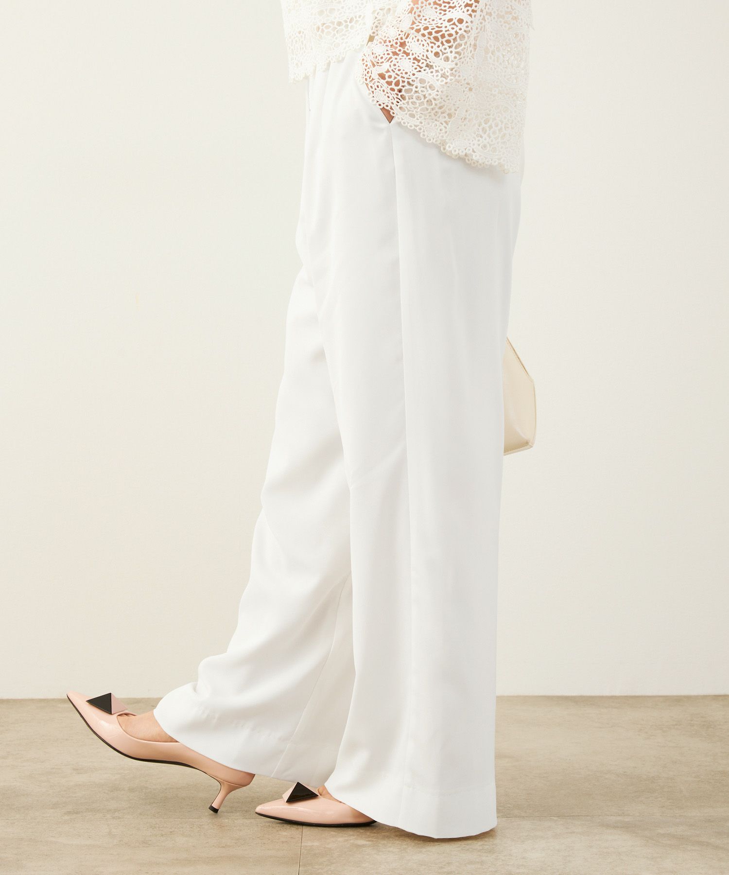 手洗い可かわいい上品きれいめ大人カジュアルオフィスフォーマルロング美脚ドロストジョイントスペース