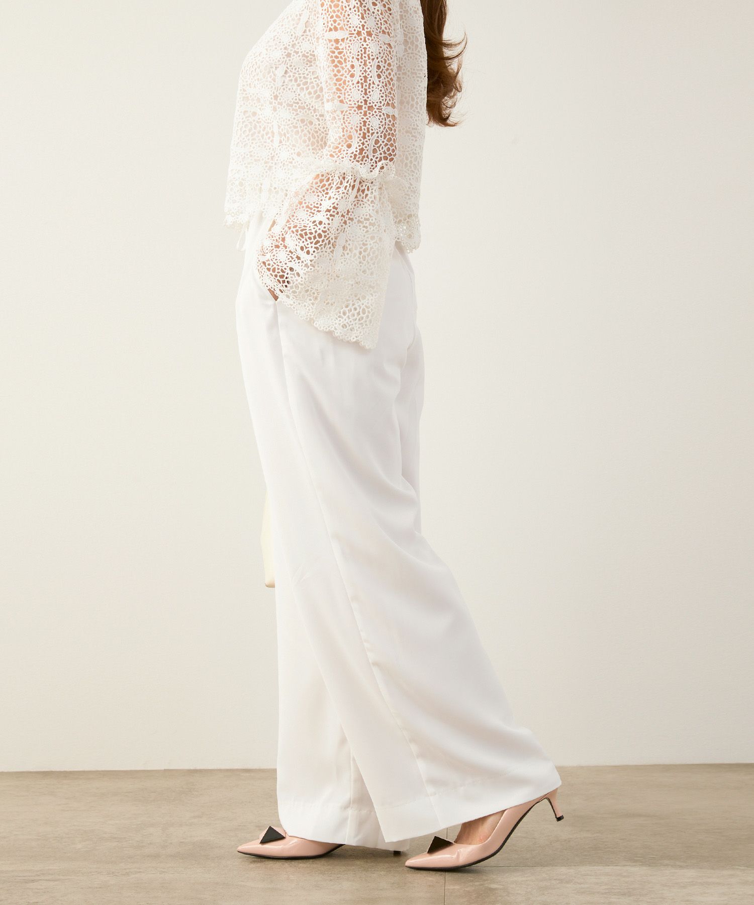 手洗い可かわいい上品きれいめ大人カジュアルオフィスフォーマルロング美脚ドロストジョイントスペース