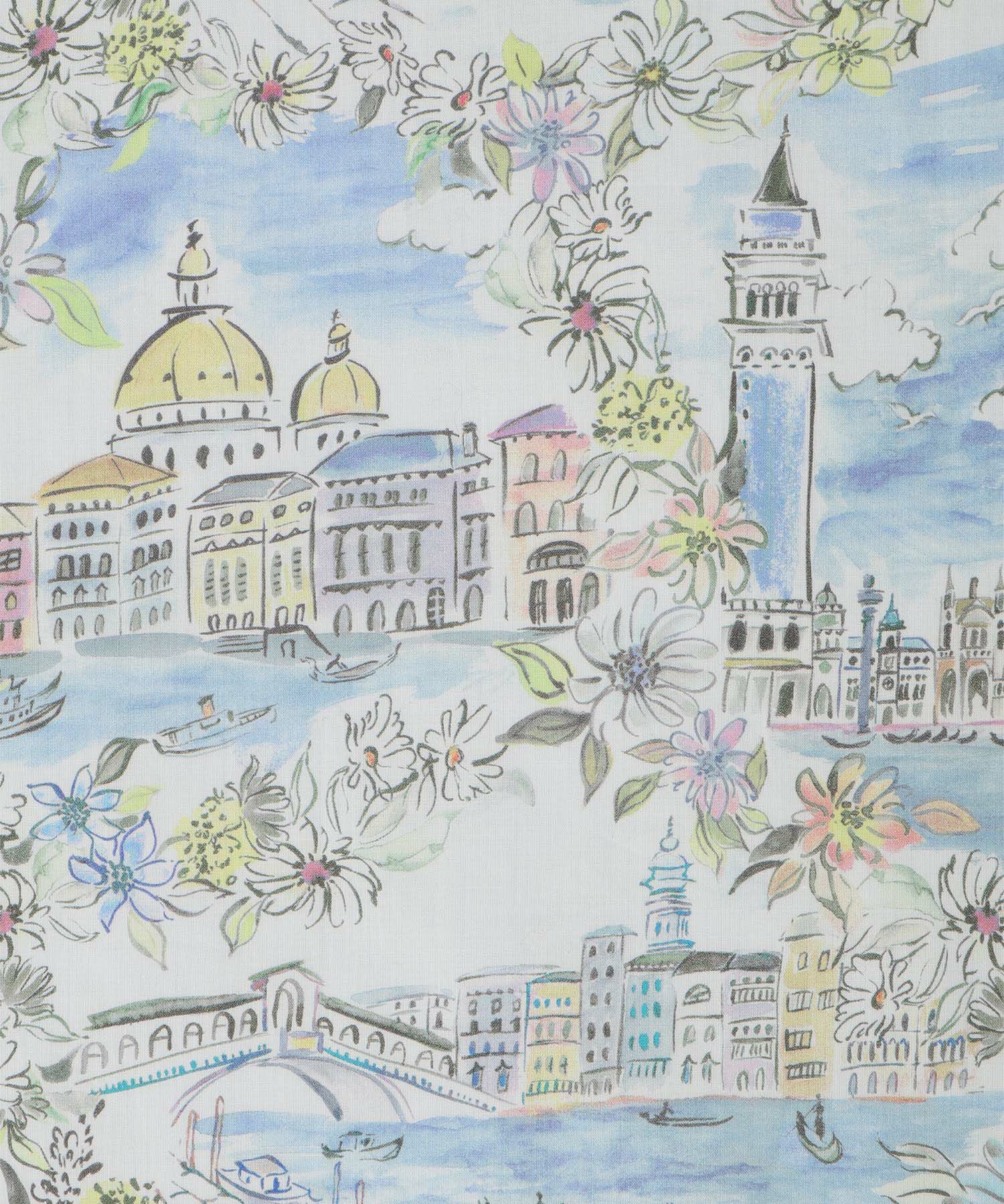 レディース ドッキングワンピース  サマーニット リバティ柄 半袖 きれいめ 上品 洗える チャコール ブラウン ブラック S M