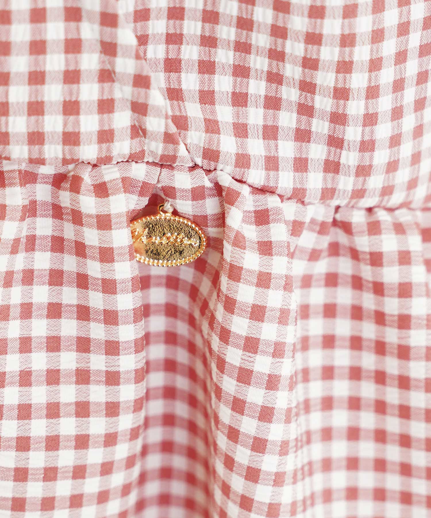 レディース/トップス/ブラウス/ギャザー/ペプラム/ボリューム/フレア/半袖/パフスリーブ/袖口ゴム/ウエストゴム/ギンガムチェック/柄/ホワイト/ピンク/ブラック/イージーケア/春/夏/秋