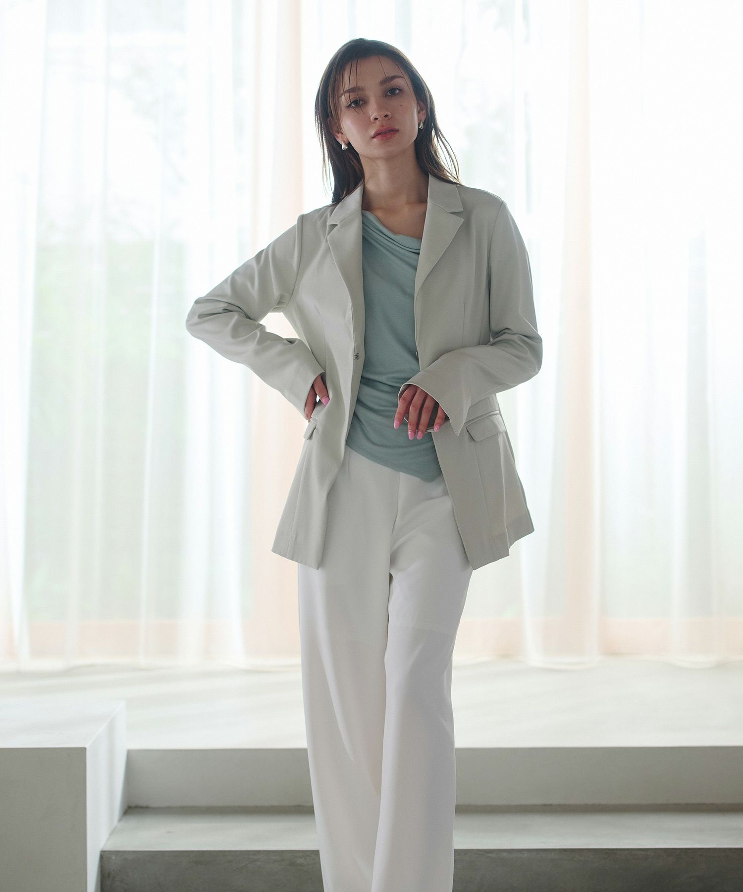 アシンメトリー オフショル プルオーバー KINO THE KEI