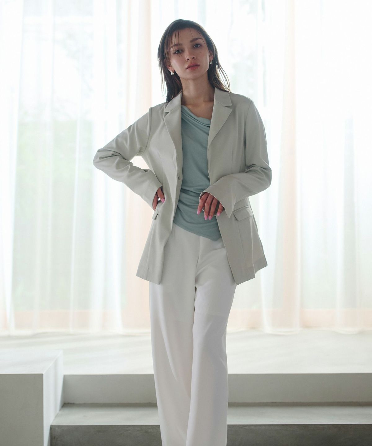 アシンメトリー オフショル プルオーバー KINO THE KEI