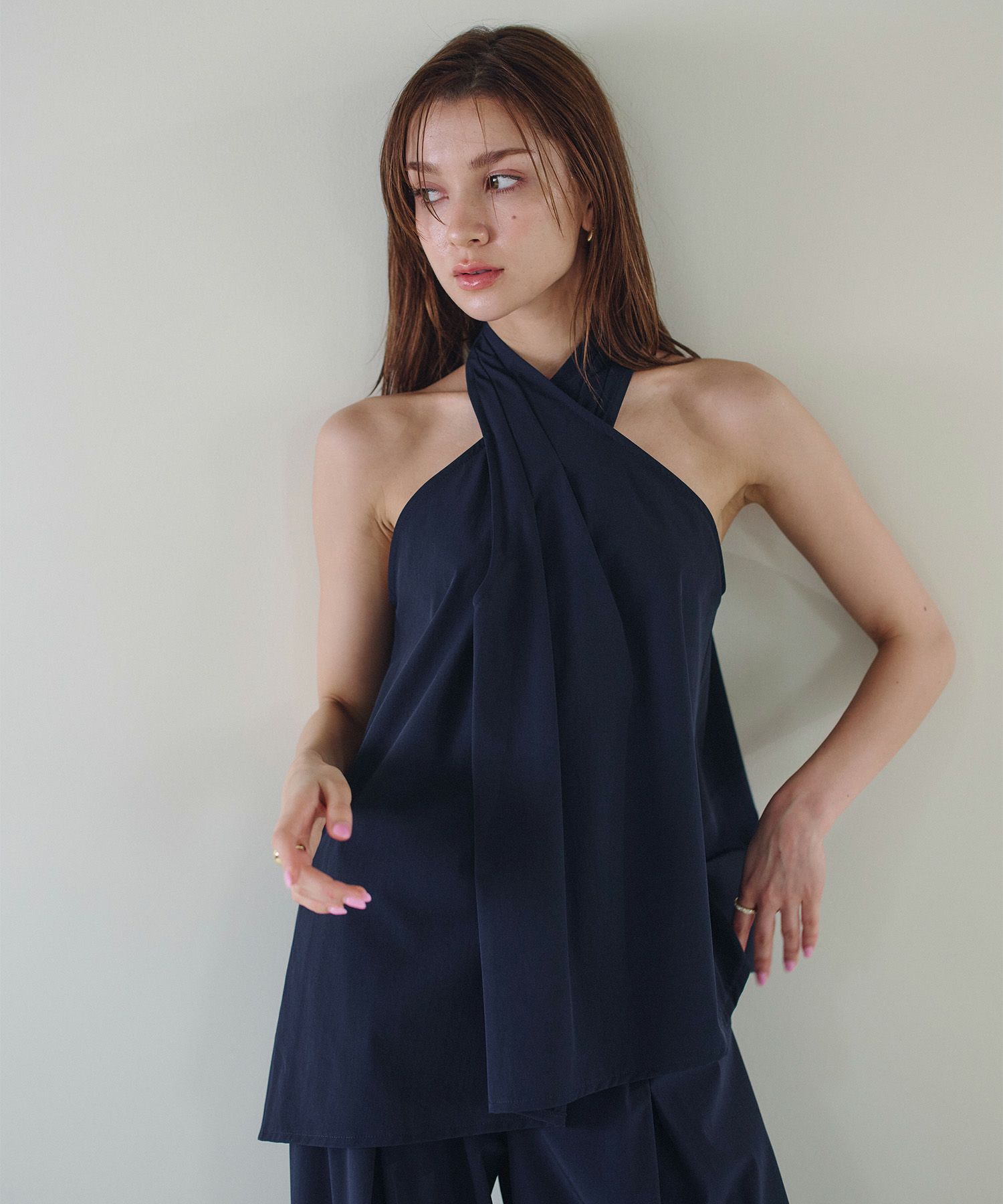 ホルター アシンメトリー ブラウス KINO THE KEI