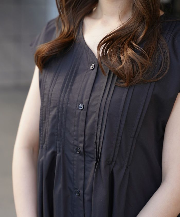 セレクトレディースワンピースロング春夏秋半袖袖なしシャツ素材かわいい洗える白黒ジョイントスペース