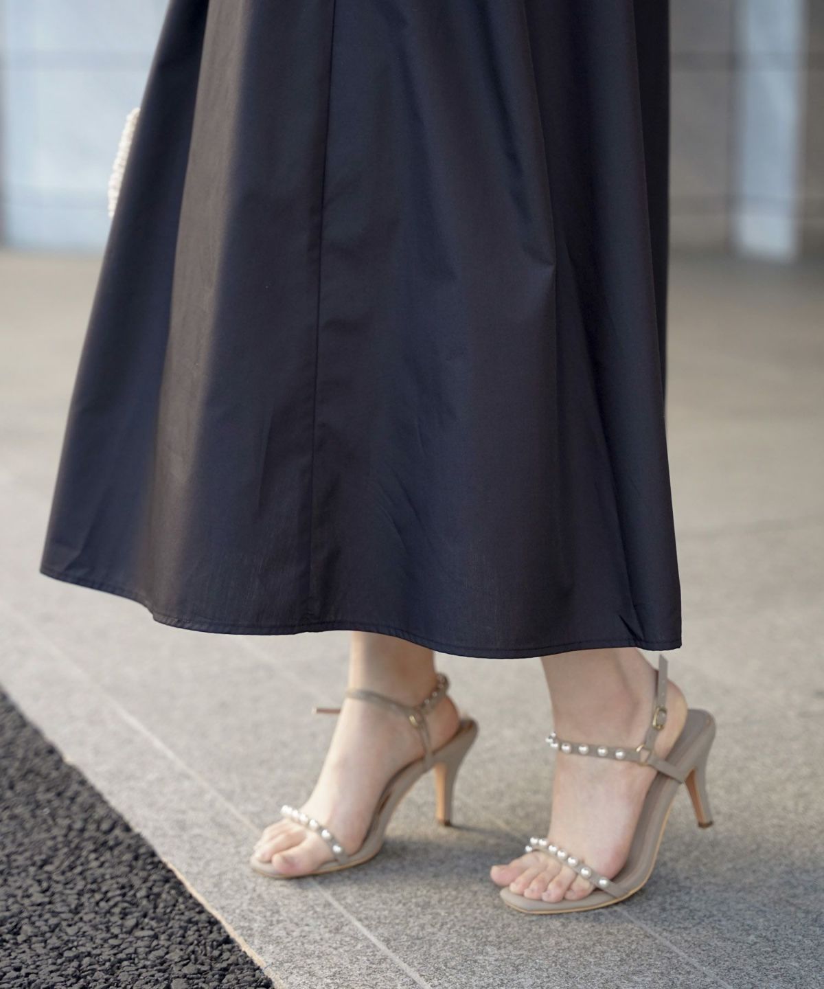 セレクトレディースワンピースロング春夏秋半袖袖なしシャツ素材かわいい洗える白黒ジョイントスペース