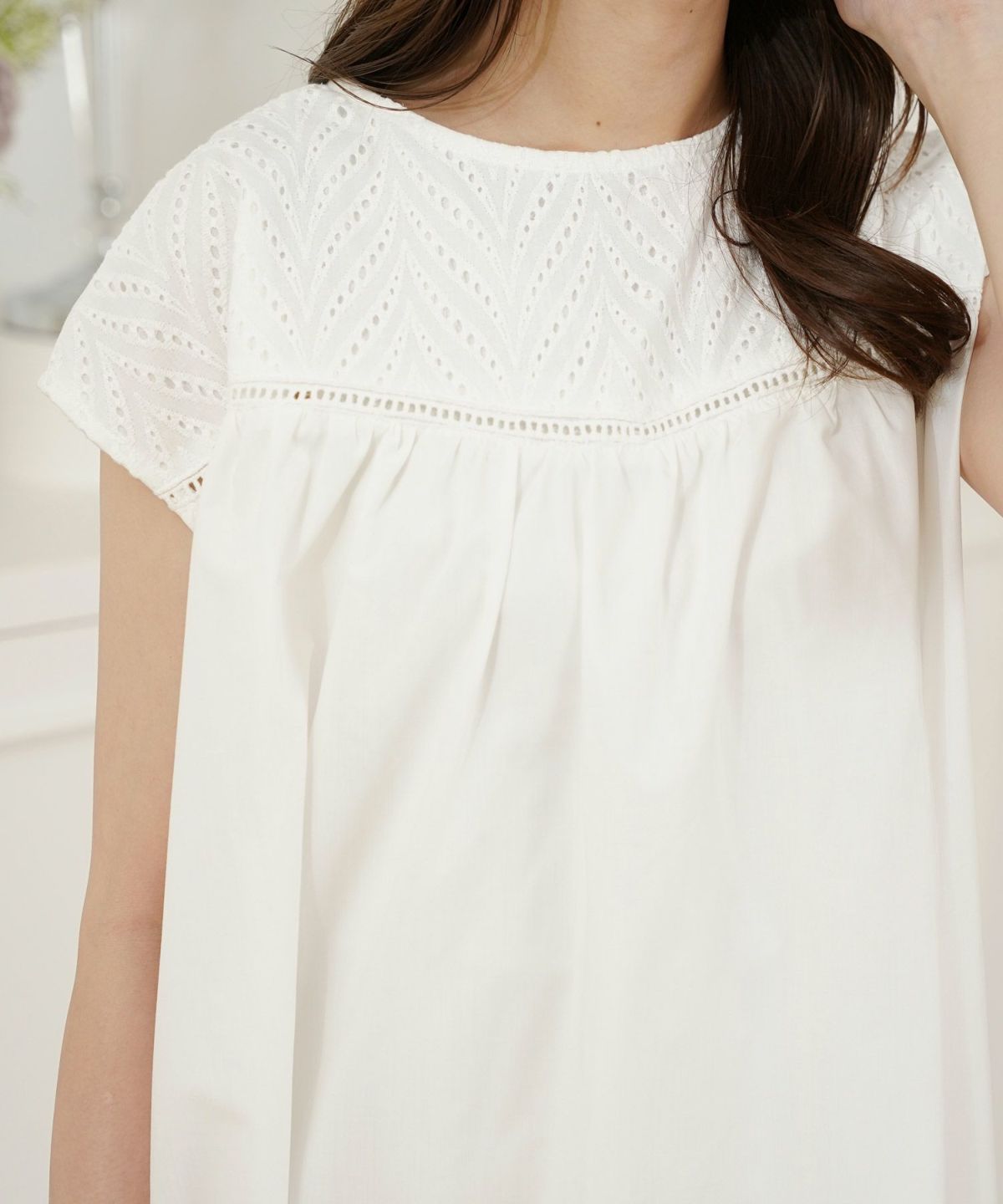 セレクトレディースワンピースロング春夏秋半袖袖なしシャツ素材かわいい洗える白黒ジョイントスペース