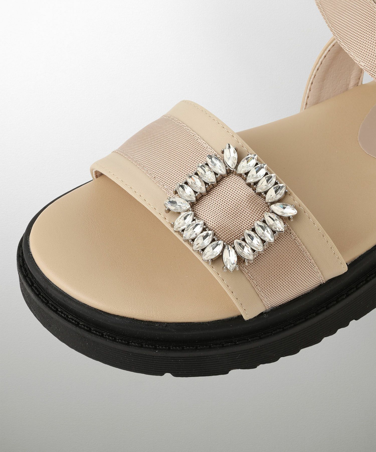 セレクト サンダル スポーツサンダル 厚底 サテン 歩きやすい シルバー ベージュ ブラック S M L LL